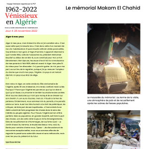Exposition sur le voyage vénissian en Algérie. Jour 4 page 2