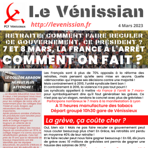 Le Vénissian 4 mars 2023 page 1