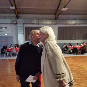 André Mazuir, le président du réseau d'alerte et Michèle Picard, maire de Vénissieux