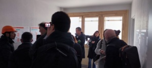 Le président de la métropole et l'équipe du chantier